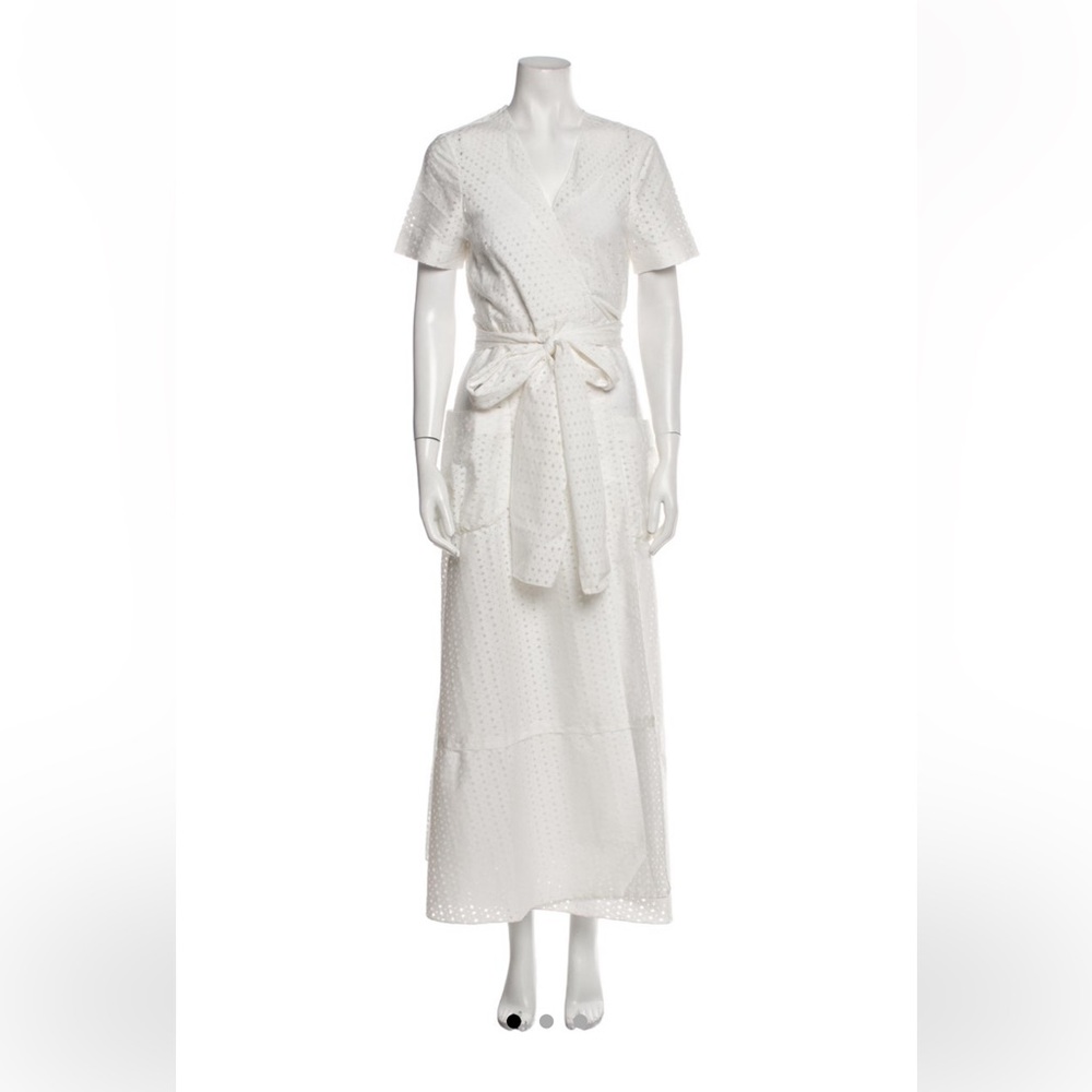 BROCK COLLECTION COTTON POPLIN EYELET WRAP MAXI DRESS - NWT